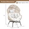 Costway Oversized Egg Style Chair with Cushions & Headrest Heavy-Duty Metal Frame for Yard Off White/Grey/Black